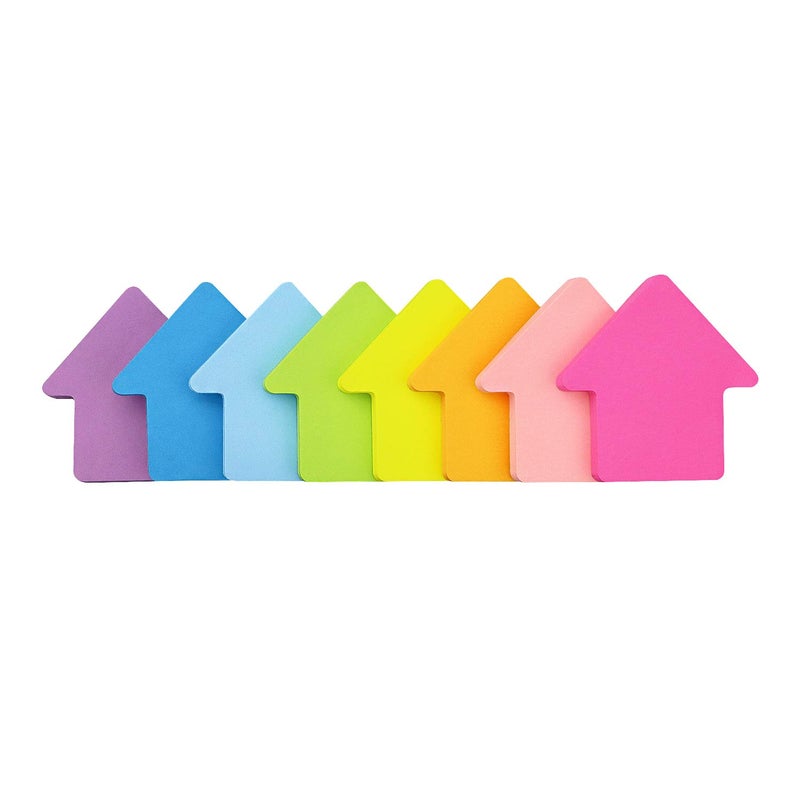 SIMONA Arrow Shape Sticky Notes 8 Color Bright Colorful Sticky Pad 75 Sheets/Pad Self-Sticky Note Pads (8 Pads) - Image 2